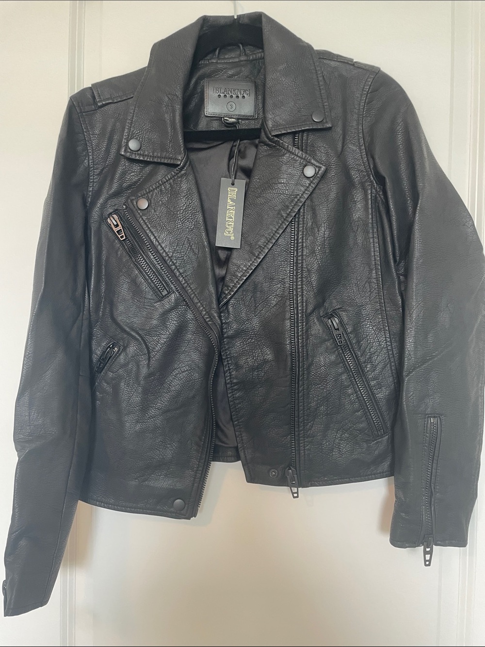 Blank NYC Black Leather Moto Biker Jacket